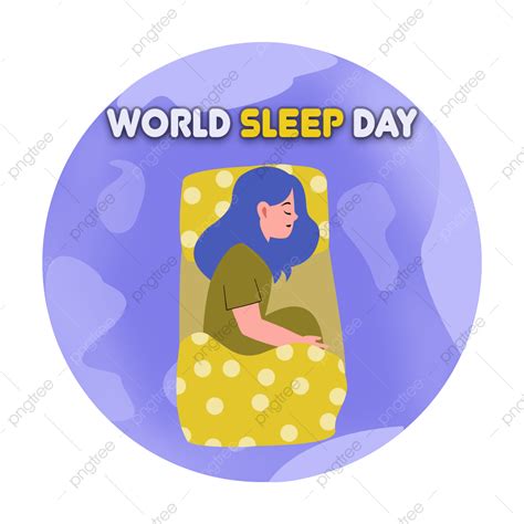 World Sleep Day Vector With Sleeping Girl Vector World Illustration