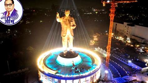 Worlds Tallest Dr Br Ambedkar Statue Laser Light Show Visuals 125 Ft Statue Kcr Telangana