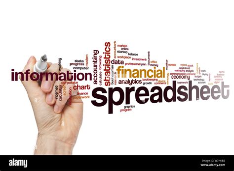 Spreadsheet Word Cloud Concept Stock Photo Alamy