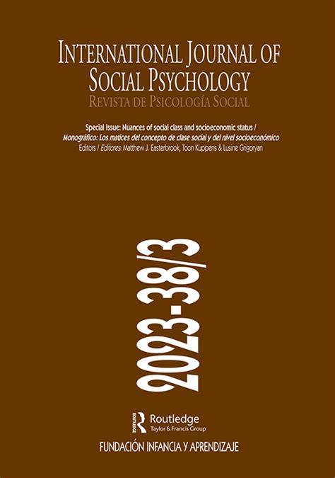 International Journal Of Social Psychology Vol 38 No 3 Current Issue