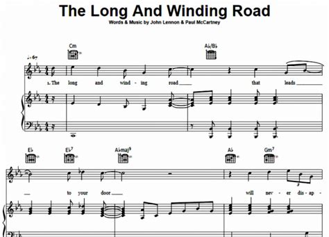 The Beatles - The Long and Winding Road Free Sheet Music PDF for Piano ...