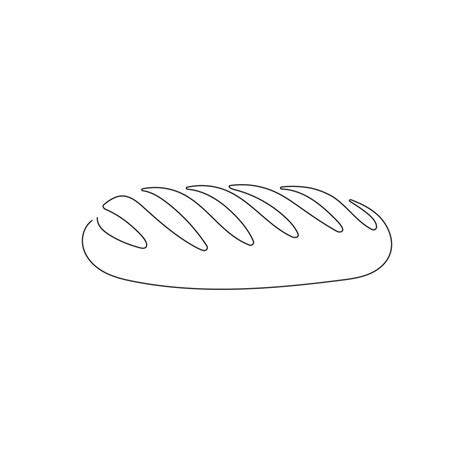 Loaf Of Bread In One Continuous Line Drawing Bakery And Cafe Concept