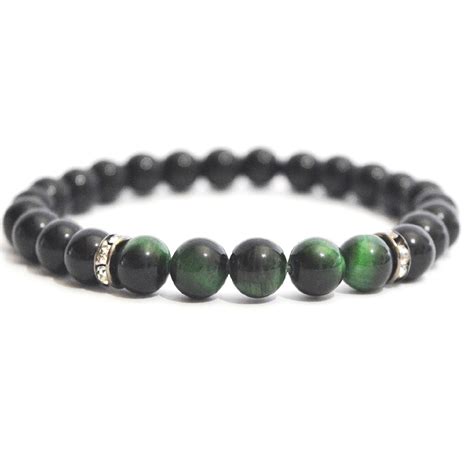 Pulseira Pedra Natural Nix Olho De Tigre Verde