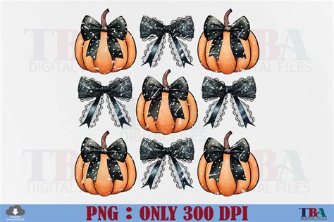 Halloween Pumpkin PNG Fall Coquette Bow Graphic By TBA Digital Files