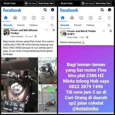 Sadis Hanya Dalam Satu Malam Dua Unit Sepeda Motor Fino Raib Digondol