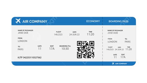 Gambar Templat Boarding Pass Diisolasi Dengan Latar Belakang Putih