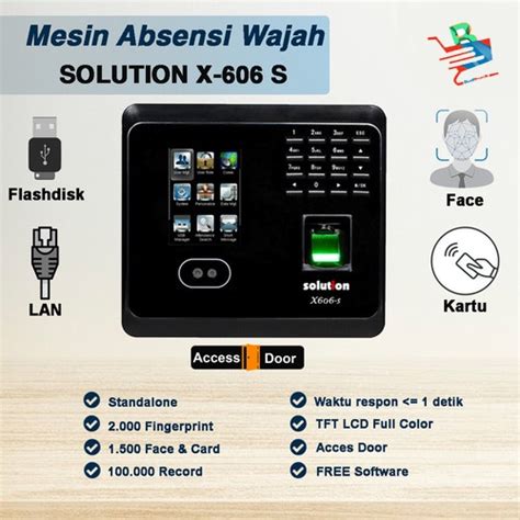 Jual Solution Finger Print X606 S RfId Face Wajah Mesin Absen