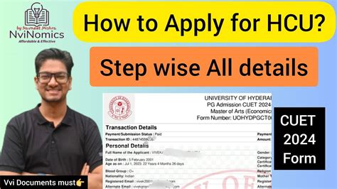 HereHow To Apply HCU CUET Application Form Uoh Know All Vvi