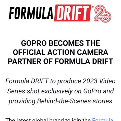 Gopro Becomes The Official Action Camera Partner Of Formula Drift