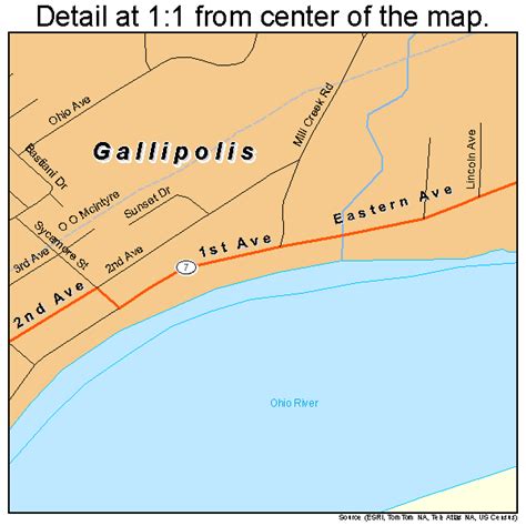 Gallipolis Ohio Street Map 3929204