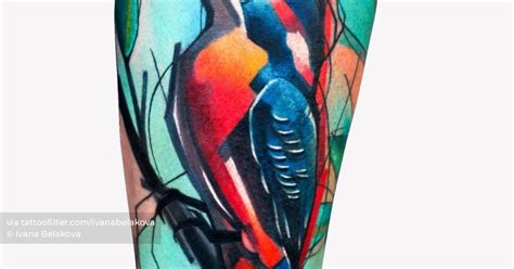 Watercolor Style Kingfisher Tattoo Located On The Inner