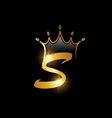 Gold Monogram Crown Logo Initial Letter L Vector Image