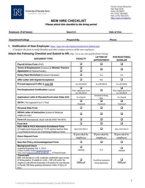 Printable Employee File Checklist - Printable Word Searches