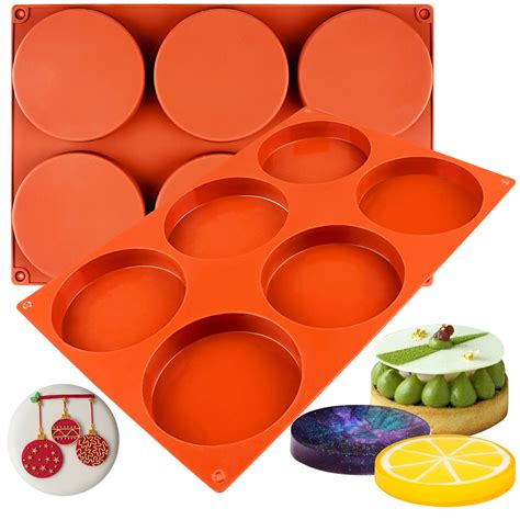 Round Disc Baking Silicone Mold 6 Cavity 39inch Funshowcase