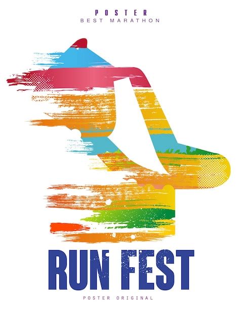 Premium Vector Run Fest Poster Template For Sport Event Marathon