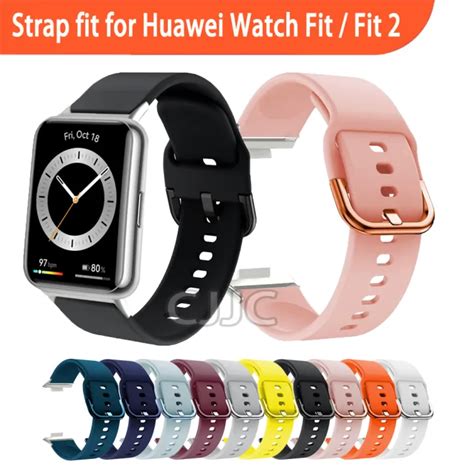 สายซิลิโคนอ่อนนุ่มสำหรับ Huawei Watch Fit 2สายนาฬิการะบายอากาศที่ทนทานสำหรับ Huawei Watch Fit