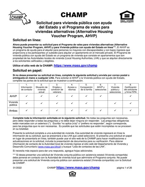 Massachusetts Solicitud Para Vivienda Publica Con Ayuda Del Estado Y El