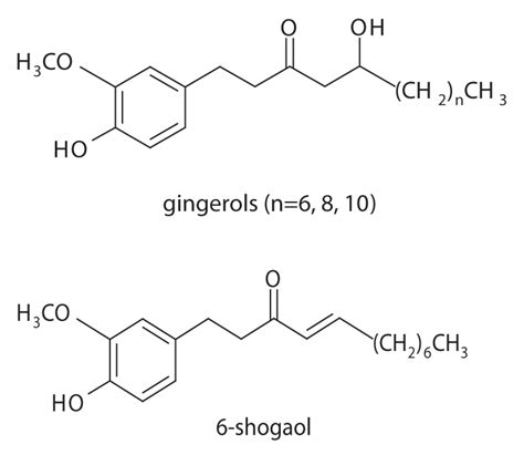 Structures Of The Gingerols And Shogoal From Ginger Rhizome Extract