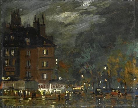 Paris Night View Painting Constantin Alexeevich Korovin Oil Paintings