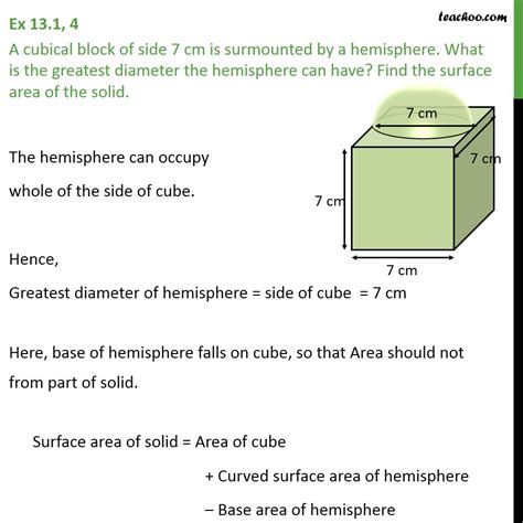 Ex A Cubical Block Of Side Cm Is Surmounted By