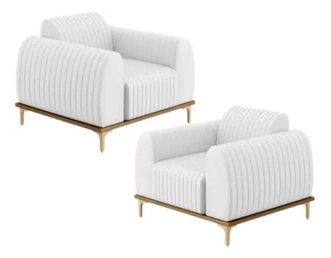 Kit 02 Sillones Molino Corano con base en oro blanco C 12 Diseño de