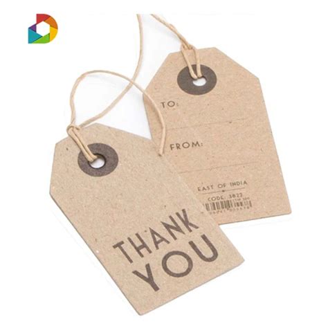 Fsc Recycled Paper Thin Kraft Paper Hang Tag Custom Logo Jeans Price