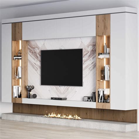 PA Modern Living Room Furniture Wood Wall Unit Cabinet TV Display Stand ...