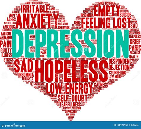 Depression Word Cloud stock vector. Illustration of depression - 158979958