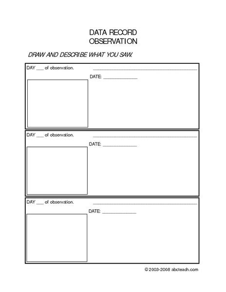 Experiment Data Recording Sheet Worksheet For 3rd 10th Grade Lesson