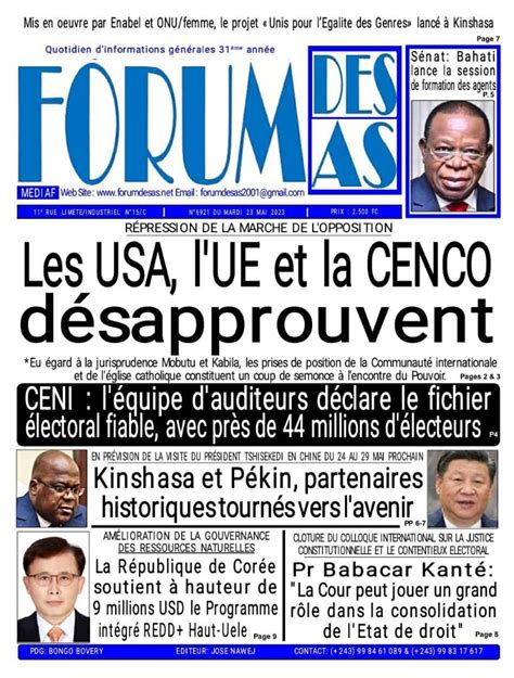 Paulette Kimuntu Kim On Twitter La Une RDC