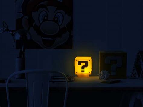 Super Mario Question Block Accent Lamp With Classic Coin Sound | Gadgetsin