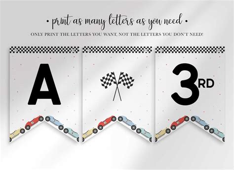 Editable Race Car Birthday Invitation Template to Edit at - Etsy