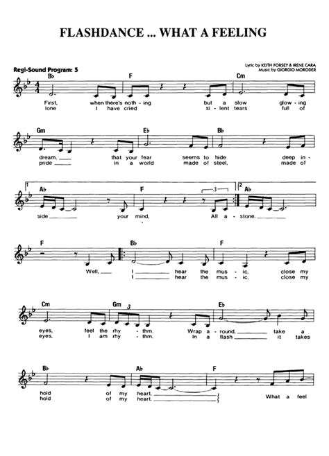 WHAT A FEELING Sheet music | Easy Sheet Music