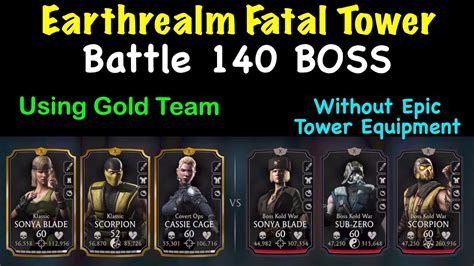 Earthrealm FATAL Tower 140 BOSS Using GOLD Mk Mobile YouTube