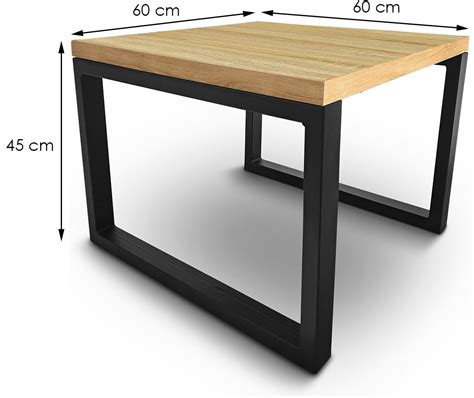 Moarti Klub Sto 60x60x45 Cm Natur Sonoma Hrast Crni Metal Emmezeta