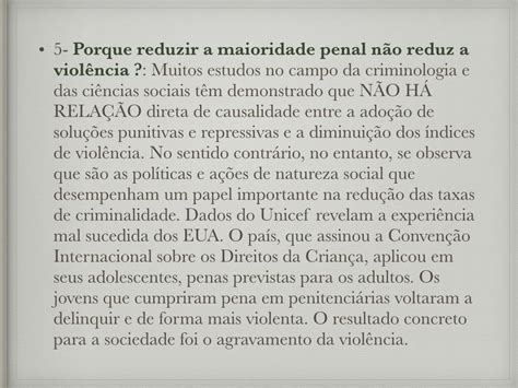 Argumentos A Favor Da Reducao Da Maioridade Penal