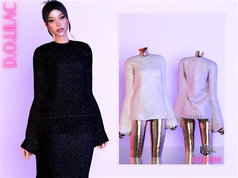 The Sims Resource Oversized Cashmere Sweater Set Do0520