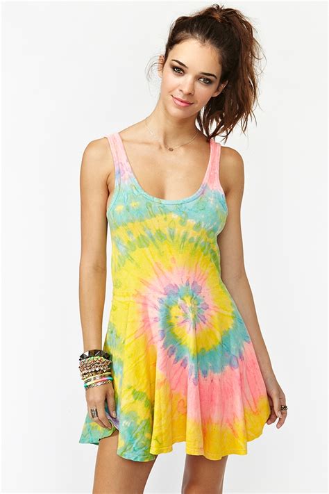 Lyst Nasty Gal Deadstock Tie Dye Dress In Black