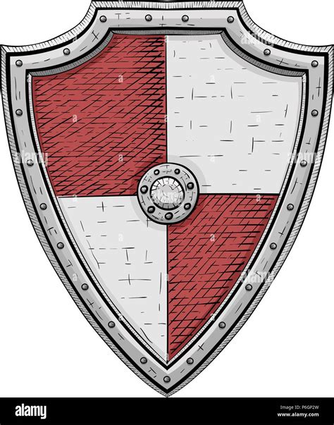 Viking Shield Colored Hand Drawn Sketch Stock Vector Image And Art Alamy