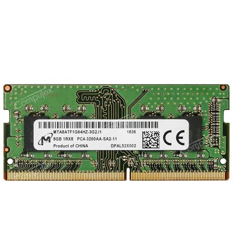 Micron 8GB DDR4 3200Mhz 1.2V SODIMM 260pin RAM (MTA8ATF1G64HZ-3G2R1) на ...