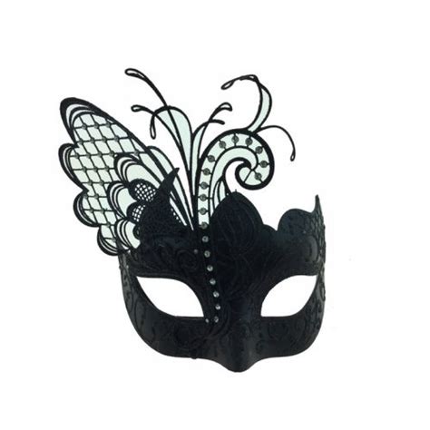 Black Glitter Butterfly Venetian Masquerade Mask Stoners Funstore