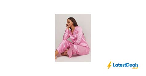 Stripe Satin Pyjama Shirt Candy Pink £16 At Boux Avenue