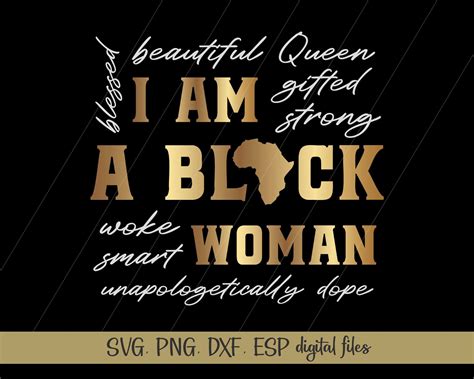 I Am A Black Woman Svg Png Dxf Beautiful Queen Black Girl Etsy