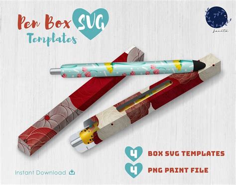 Pen Box Svg Template Window Box Cut File Glitter Pen Box Svg Windowed