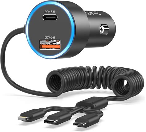 Chargeur Allume Cigare USB C Rapide 90W Chargeur Voiture USB C PD45W