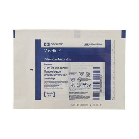 Buy Vaseline Petrolatum Gauze Strip In Overwrap Peelable Foil Pack At