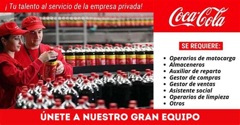 COCA COLA SOLICITA PERSONAL INSCRIPCIONES EN EMPLEOS