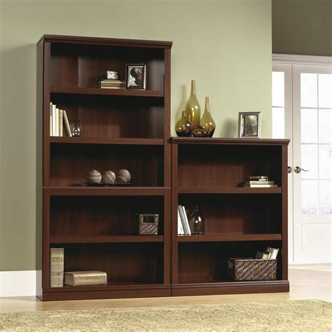 Sauder 3 Shelf Bookcase In Select Cherry Wood Nebraska Furniture Mart