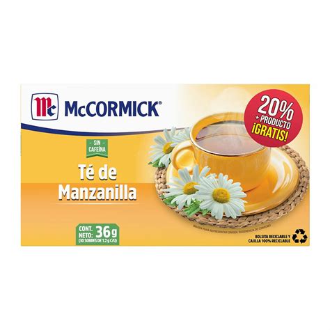 Té McCormick manzanilla 20 sobres Soriana