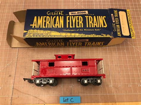 American Flyer Train O Tru Model 484 Red Caboose Car Wbox Very Nice